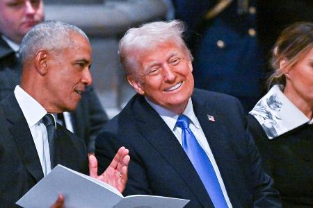 Trauerfeier für US-Präsident Jimmy Carter: Trump und Obama im Gespräch Trauerfeier für US-Präsident Jimmy Carter: Trump und Obama im Gespräch