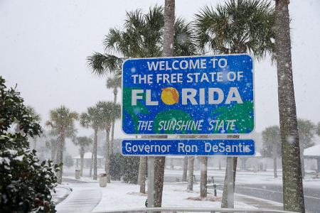 Schnee hatten die Einwohner Floridas dort lange nicht gesehen.