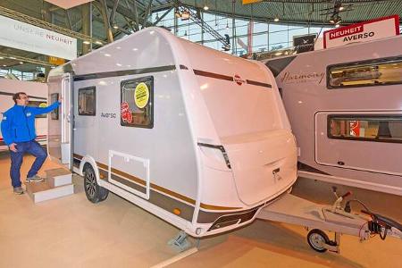 Wohnwagen, Deichsel, Außen, Mann, Messe, CMT 2025 Wohnwagen, Deichsel, Außen, Mann, Messe, CMT 2025