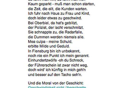 lustige Ausreden Bußgeld