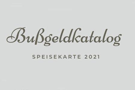 Bußgeldkatalog Speisekarte
