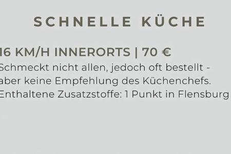 Bußgeldkatalog Speisekarte