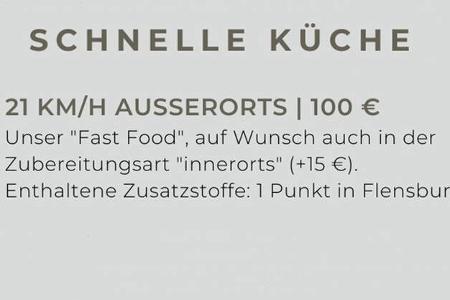 Bußgeldkatalog Speisekarte