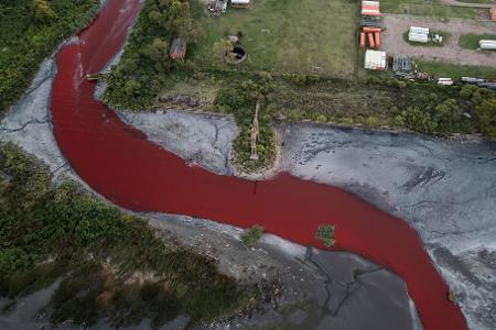 Das Umweltministerium der Provinz Buenos Aires entnahm Wasserproben zur chemischen Analyse.