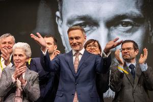 Der Vorsitzende im Mittelpunkt: Christian Lindner auf dem FDP-Parteitag