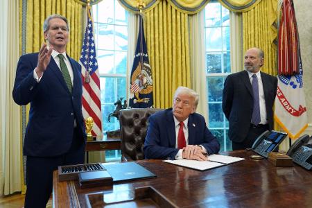 US-Präsident Trump will Finanzminister Bessent in die Ukraine schicken. (Archivbild)