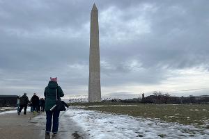Der Protest vor Trumps Amtseinführung in Washington im Januar fiel eher mager aus. (Archivbild)