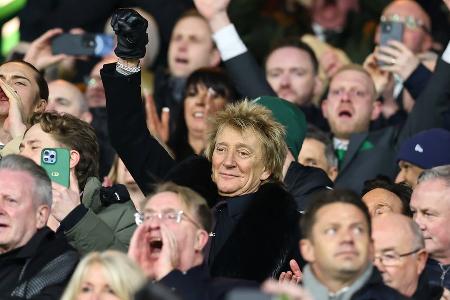 Spiel gegen FC Bayern: Rod Stewart fiebert mit Celtic Glasgow mit Spiel gegen FC Bayern: Rod Stewart fiebert mit Celtic Glasgow mit
