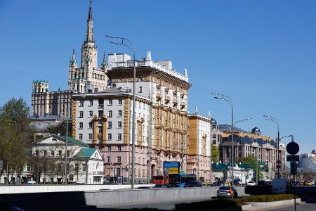 Der Altbau der US-Botschaft in Moskau ist ein beeindruckendes Gebäude im Stil des sowjetischen Klassizismus. (Archivbild) Der Altbau der US-Botschaft in Moskau ist ein beeindruckendes Gebäude im Stil des sowjetischen Klassizismus. (Archivbild)