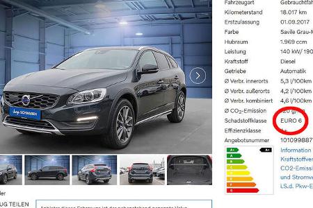 02/2019, Screenshots Recherche Abgasnorm-Angabe Hersteller-Websites