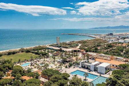 Campingplatz, Badeanlage, Palmen, BŠume, KŸste, Sand, Meer, Horizont, Himmel