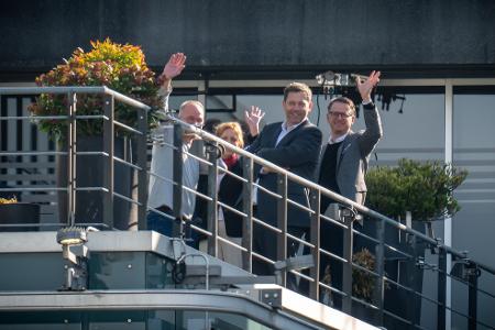 Bei den Sondierungsgesprächen wird gute Stimmung demonstriert. 
