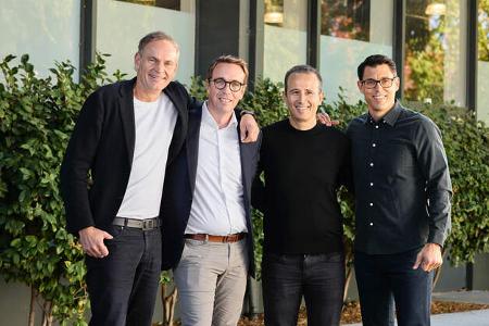 Oliver Blume, Carsten Helbing, Wassym Bensaid, RJ Scaringe Joint Venture VW und Rivian Oliver Blume, Carsten Helbing, Wassym Bensaid, RJ Scaringe Joint Venture VW und Rivian