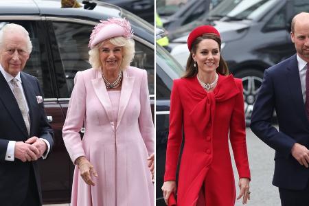 Commonwealth Day: Königin Camilla und Prinzessin Kate in Rosa und Rot Commonwealth Day: Königin Camilla und Prinzessin Kate in Rosa und Rot