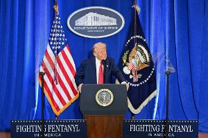 Trump nutzte den Auftritt im Justizressort für eine politische Abrechnung mit seinen Gegnern.
