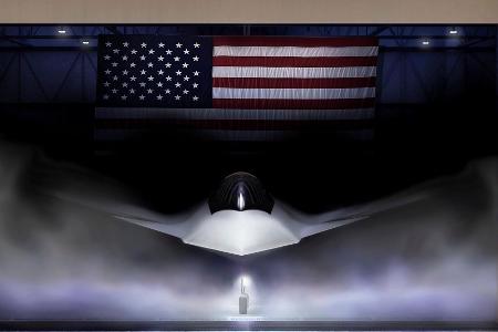Diese von der US-Luftwaffe zur Verfügung gestellte grafische Darstellung zeigt die Next Generation Air Dominance (NGAD)-Plattform, die F-47. 