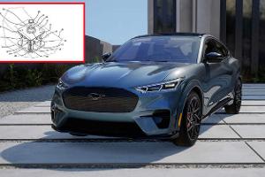 Ford Mustang Mach-E Performance Vapor Blue Fake-Gangschaltung Getriebe eingeklinkt
