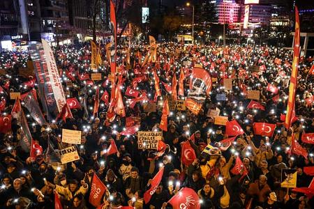 Ekrem Imamoglu protest in Ankara, Türkiye Ekrem Imamoglu protest in Ankara, Türkiye