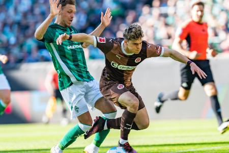 Erster Rückschlag seit langem: Werder stolpert über St. Pauli Erster Rückschlag seit langem: Werder stolpert über St. Pauli