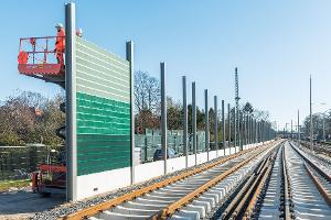 70 Kilometer Lärmschutzwände an Bahnstrecken gebaut