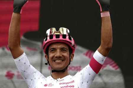 Giro: Carapaz gewinnt - Del Toro baut Vorsprung aus Giro: Carapaz gewinnt - Del Toro baut Vorsprung aus