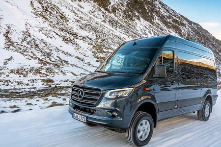 Mercedes Sprinter 319 CDI 4x4 Modelljahr 2019 Wintertest 