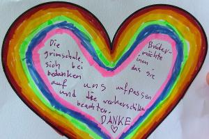 selbstgestalteter Dankezettel der Brüder-Grimm-Schule Telgte