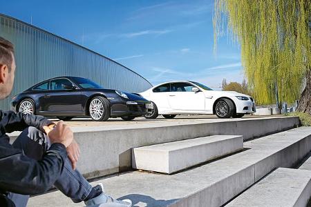 BMW M3, Porsche 911 Carrera S, Seitenansicht BMW M3, Porsche 911 Carrera S, Seitenansicht