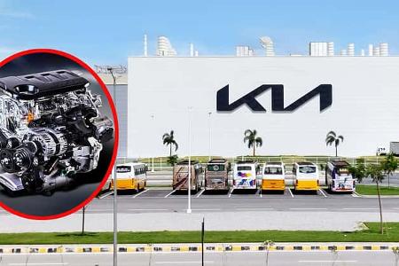 Kia-Werk Anatapur Indien Benzinmotor Verbrenner eingeklinkt