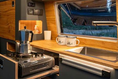 Campervan Pureflexx Escape 500 Küchenblock mit Gaskocher-Auszug