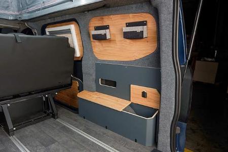 Campervan Pureflexx Escape 500 Filztaschen und Stauräume im Heckstauraum