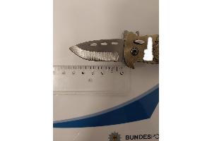 Sichergestelltes Springmesser mit Klingenlänge von 5 cm