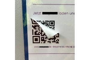 Überklebter QR-Code