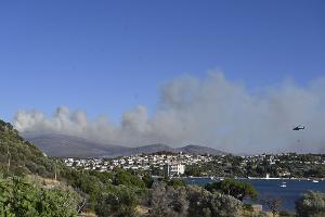Brand in türkischer Ägäis - Flammen bedrohen Wohnhäuser