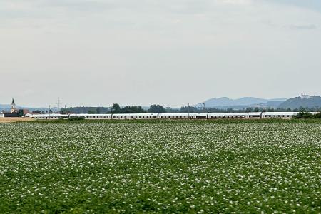 Der ICE blieb nach dem Angriff in der Nähe von Straßkirchen auf offener Strecke stehen.