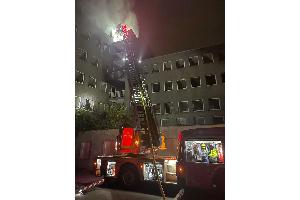Brandbekämpfung über die Drehleiter; Foto: Feuerwehr Essen