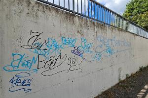 Festgestellte Graffitis in Kottenheim.