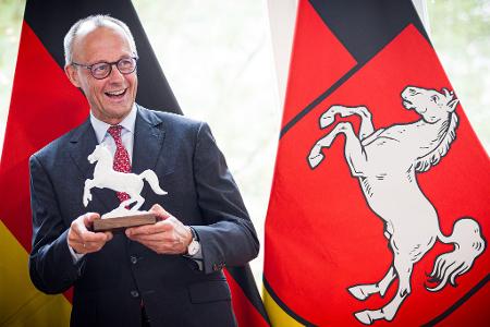 Bundeskanzler Merz bei seinem Antrittsbesuch in Niedersachsen. 