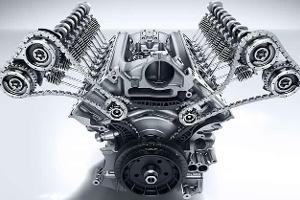 Mercedes-AMG C 63, Kurbelgehäuse, AMG 4,0-Liter V8-Biturbomotor, Motorbaureihe M177