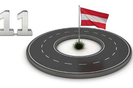 Österreich Straße Flagge Verkehr Österreich Straße Flagge Verkehr